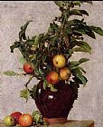 Vase with Apples and Foliage by Henri Fantin-Latour